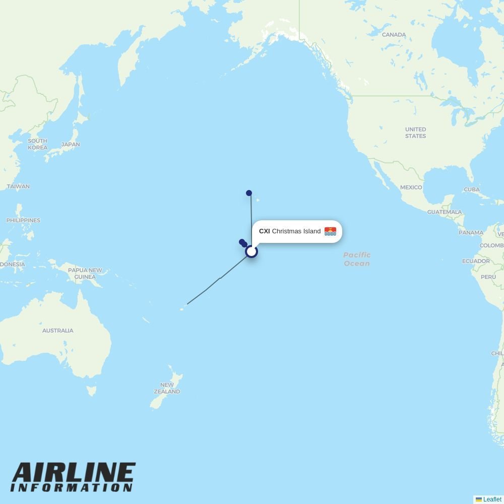 Fiji Airways routes from CXI
