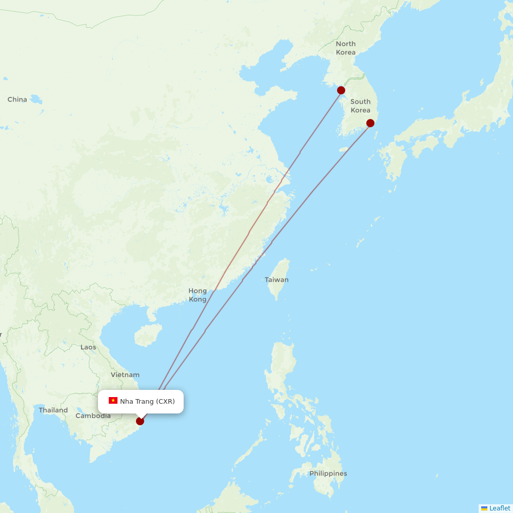 Air Busan at CXR route map