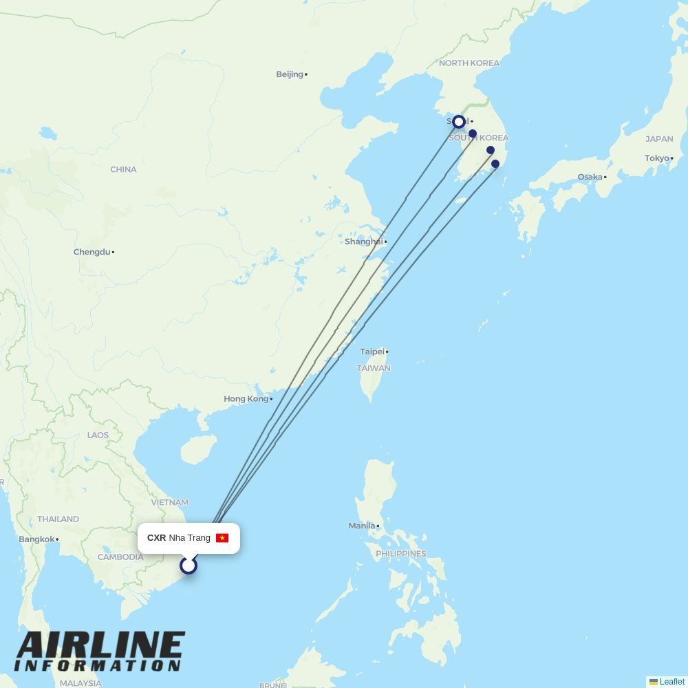 T´Way Air routes from CXR