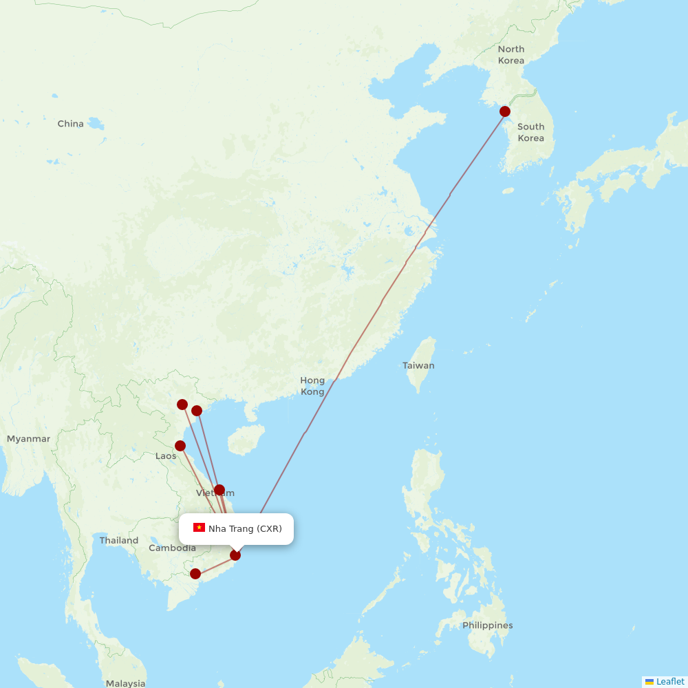 Vietnam Airlines at CXR route map