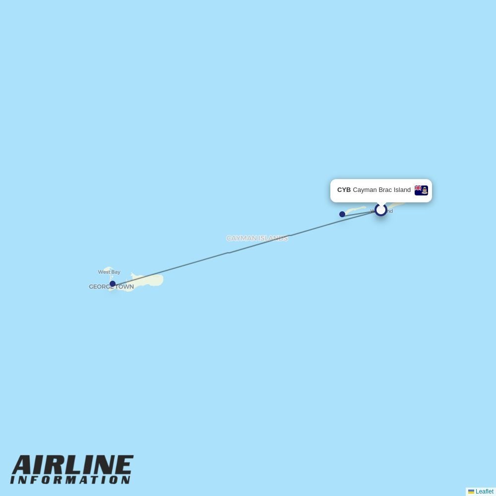 Cayman Airways routes from CYB