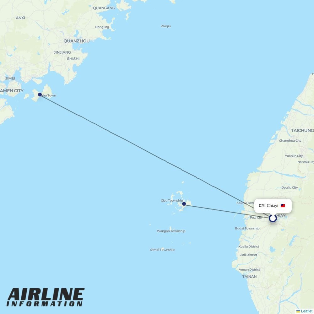 UNI Air routes from CYI