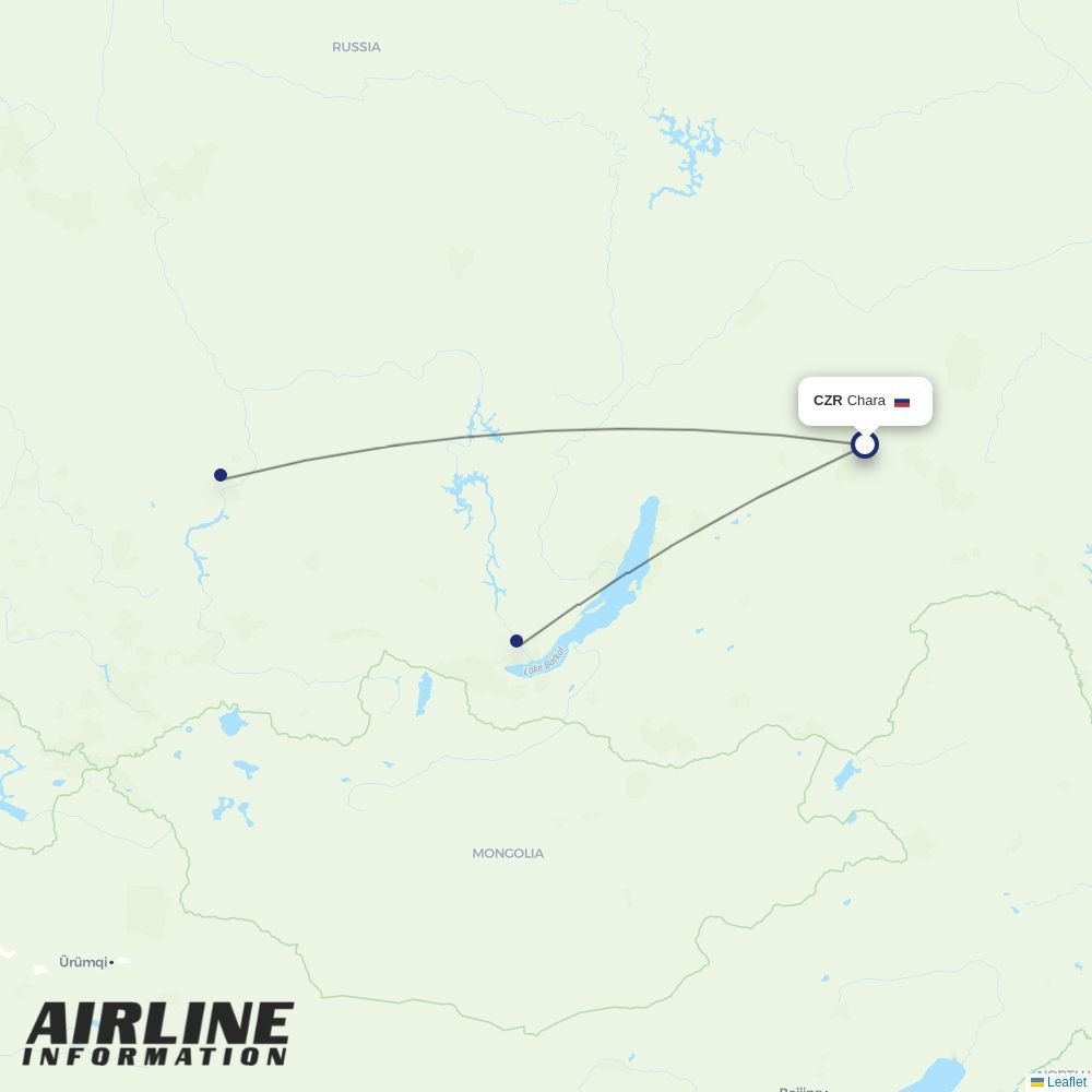 KrasAvia routes from CZR