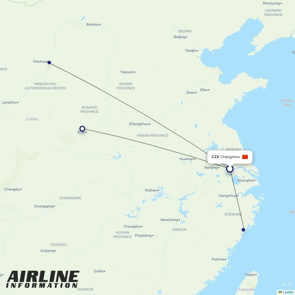 Loong Air routes from CZX