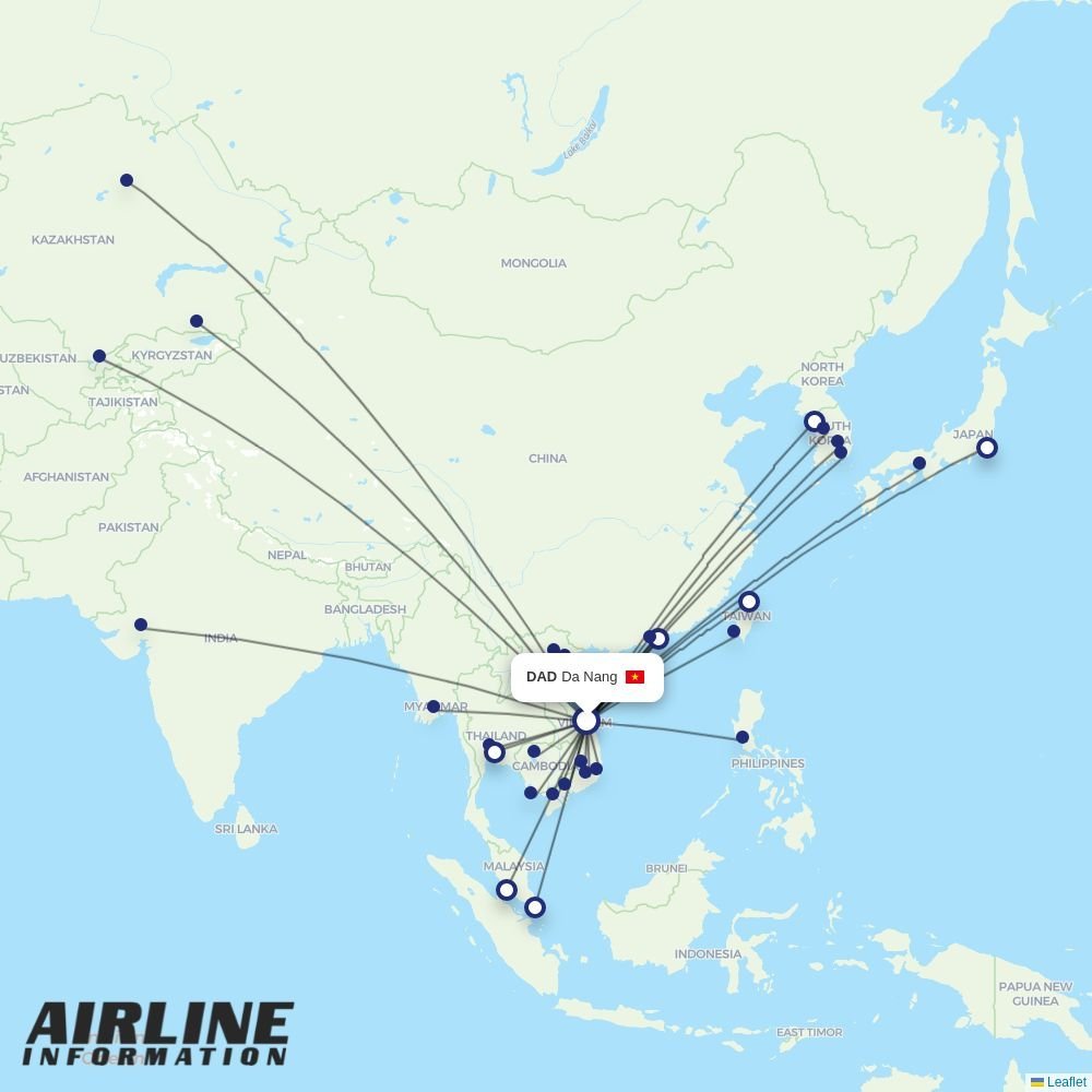Air Astana routes from DAD