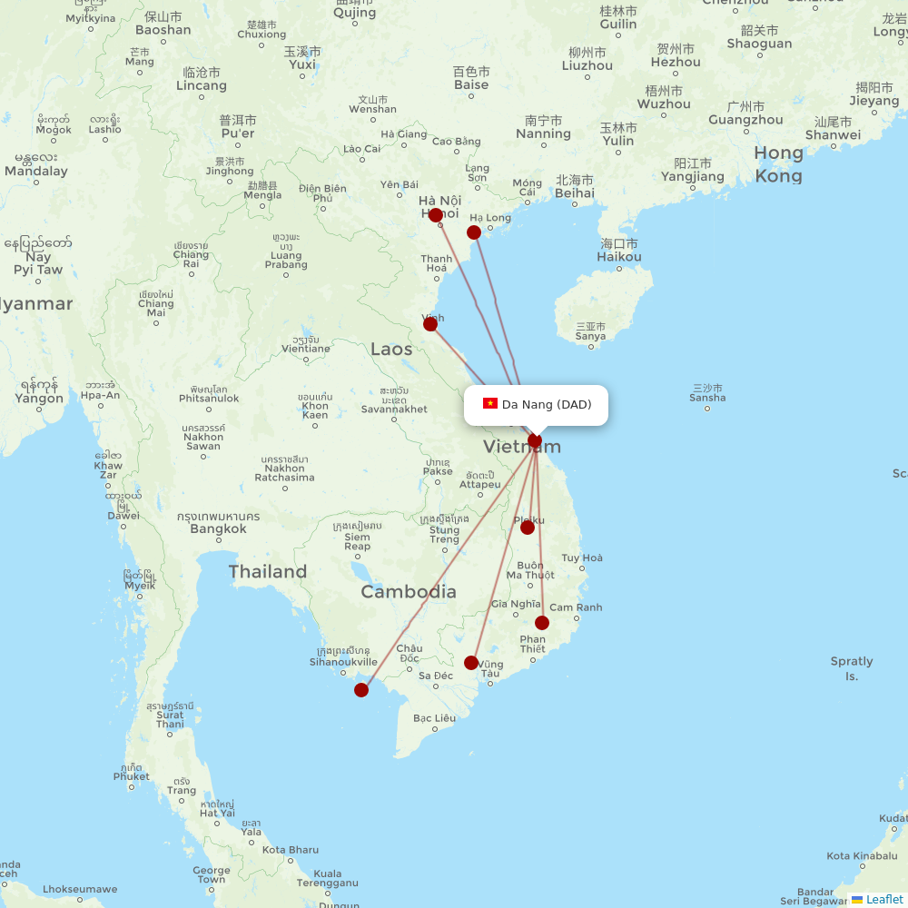 Bamboo Airways at DAD route map