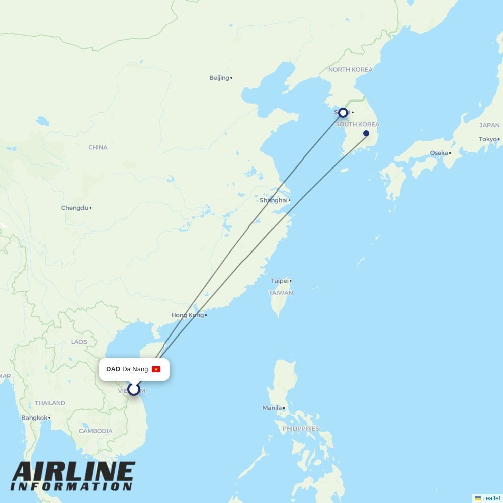 T´Way Air routes from DAD