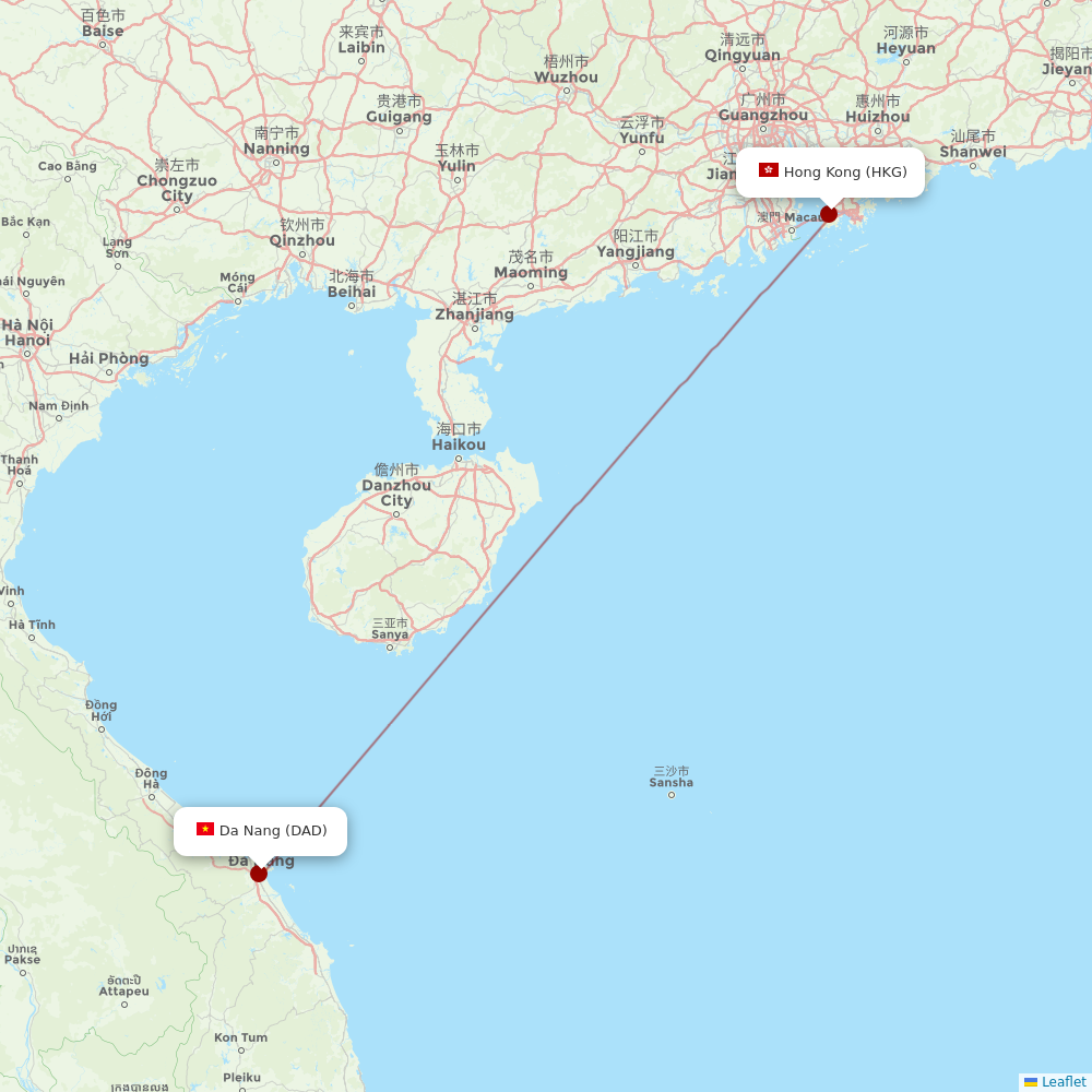 HK Express at DAD route map