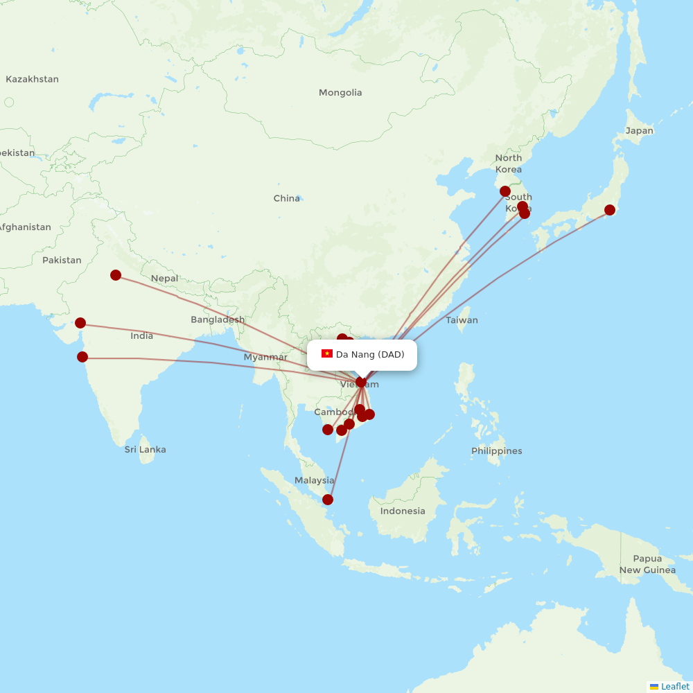 VietJet Air at DAD route map
