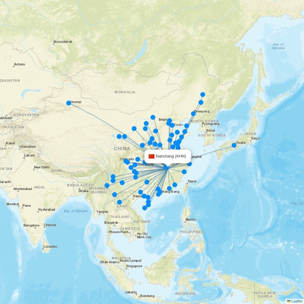 Southwest routes from DAL