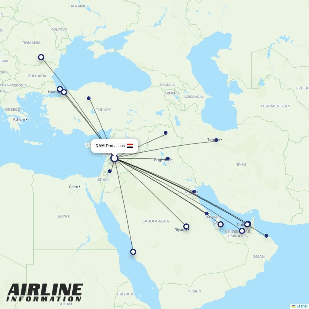 Jazeera routes from DAM