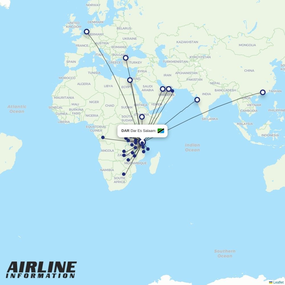 Turkish Airlines routes from DAR