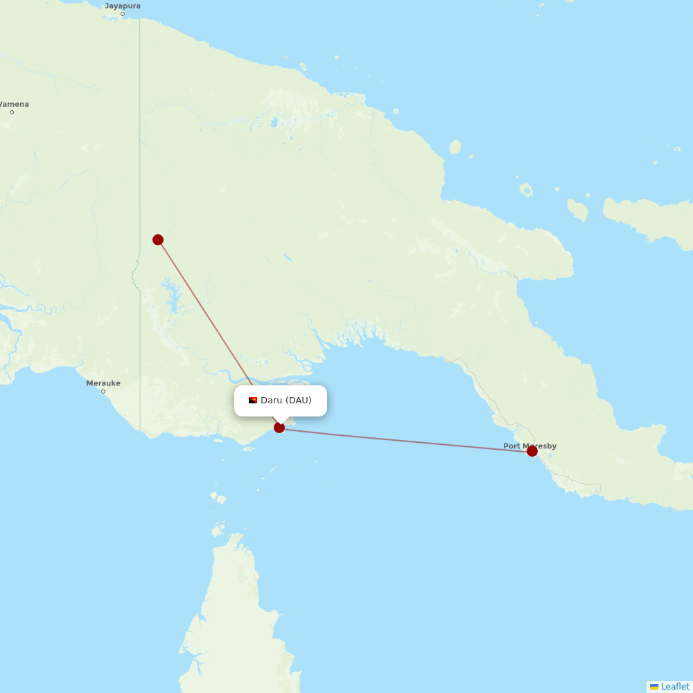 PNG Air at DAU route map