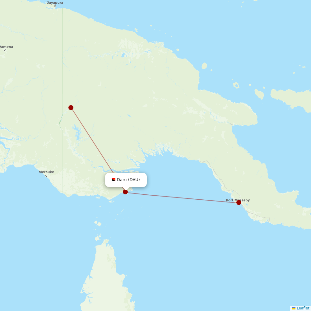 Air Niugini at DAU route map
