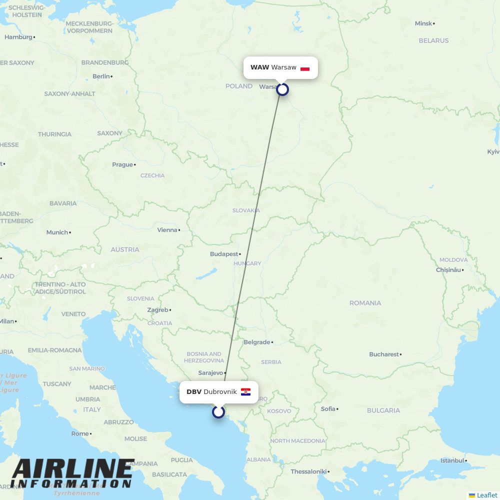 Wizz Air routes from DBV