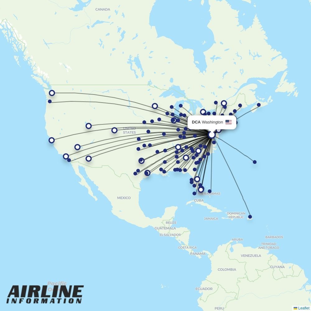 Air Canada routes from DCA
