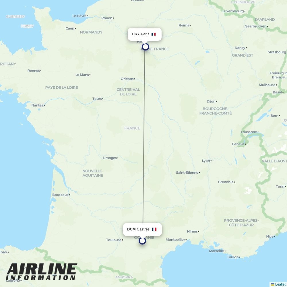 Chalair routes from DCM