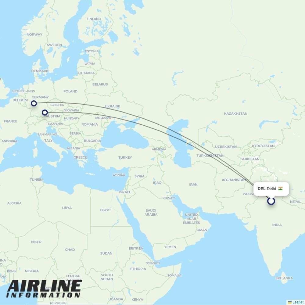 Lufthansa routes from DEL