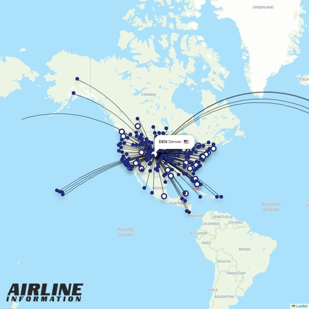 United routes from DEN