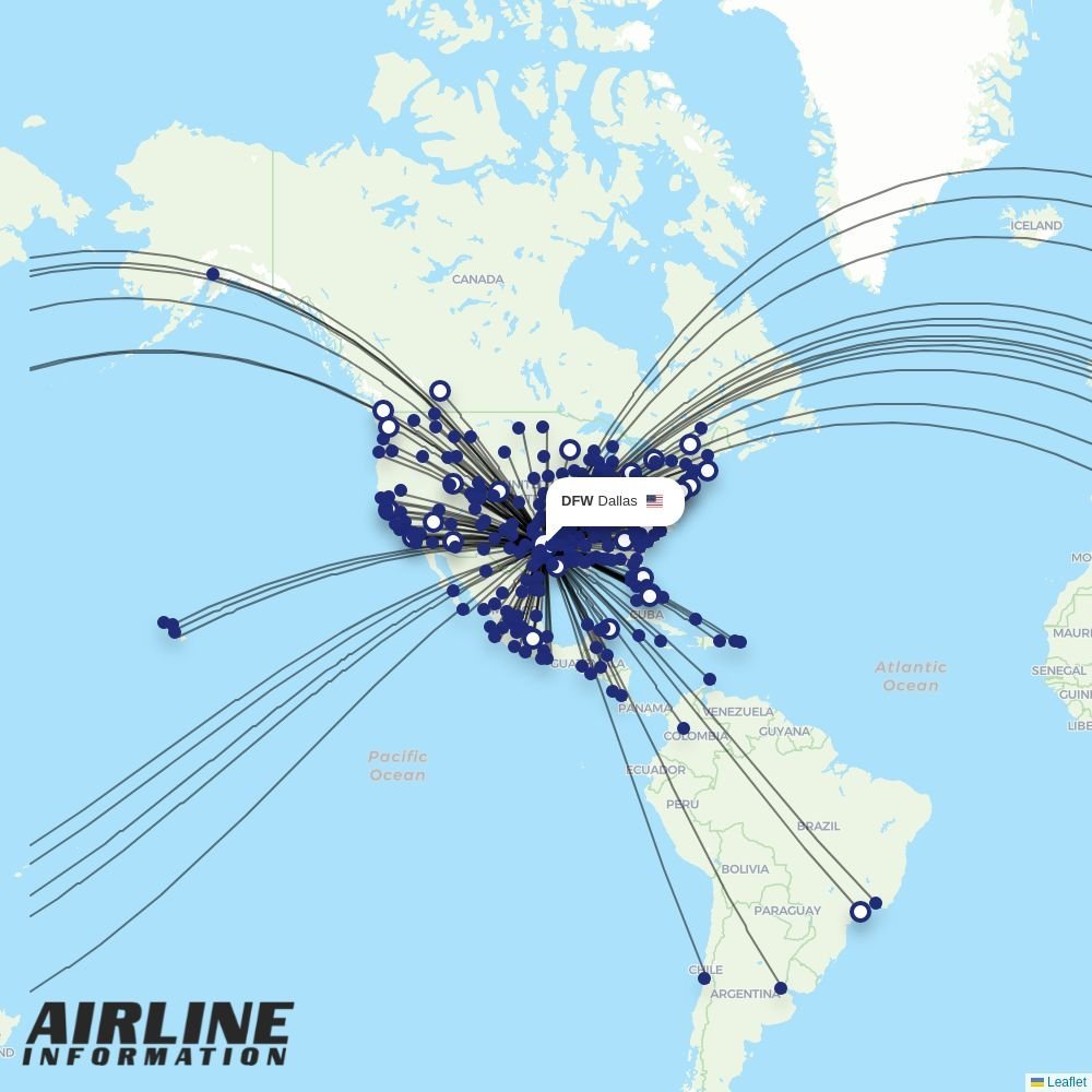 Contour Aviation routes from DFW