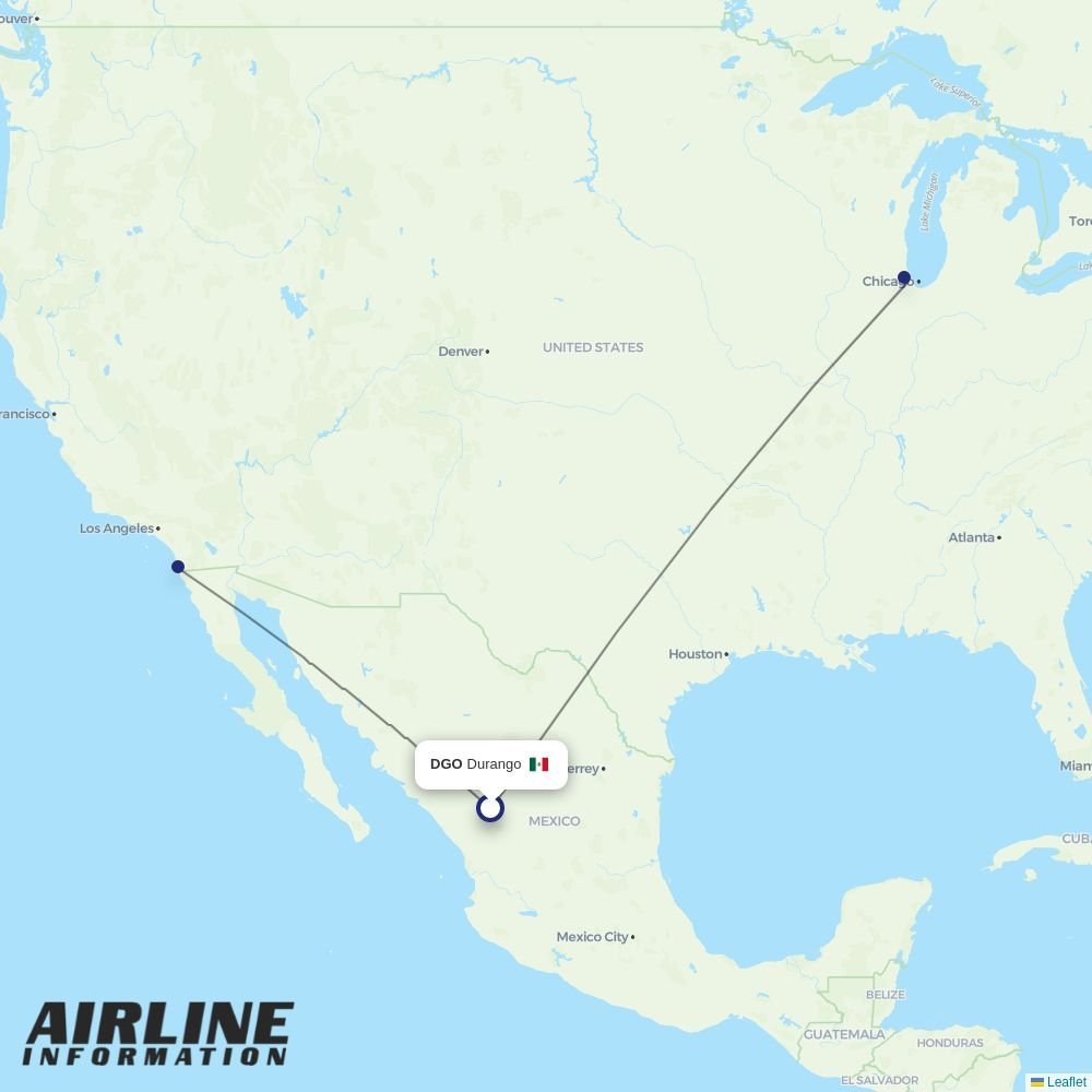 Volaris routes from DGO