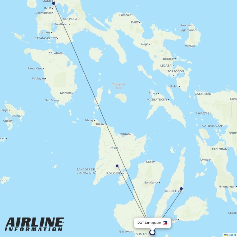 Cebu Pacific routes from DGT