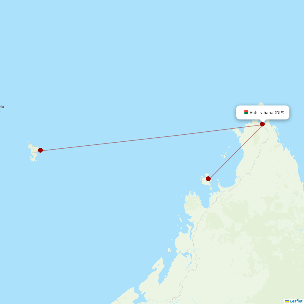 EWA AIR at DIE route map