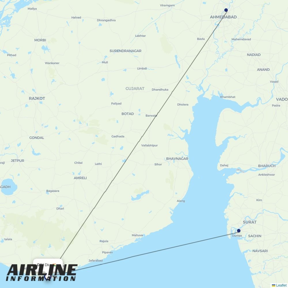 IndiGo routes from DIU