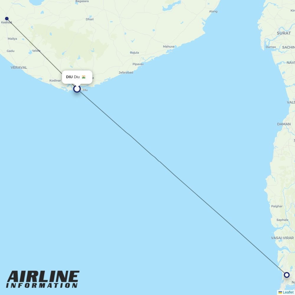 Alliance Air routes from DIU