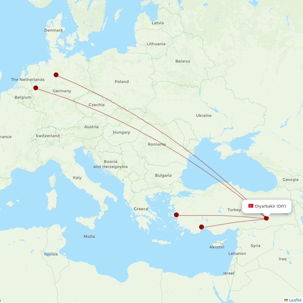 SunExpress at DIY route map