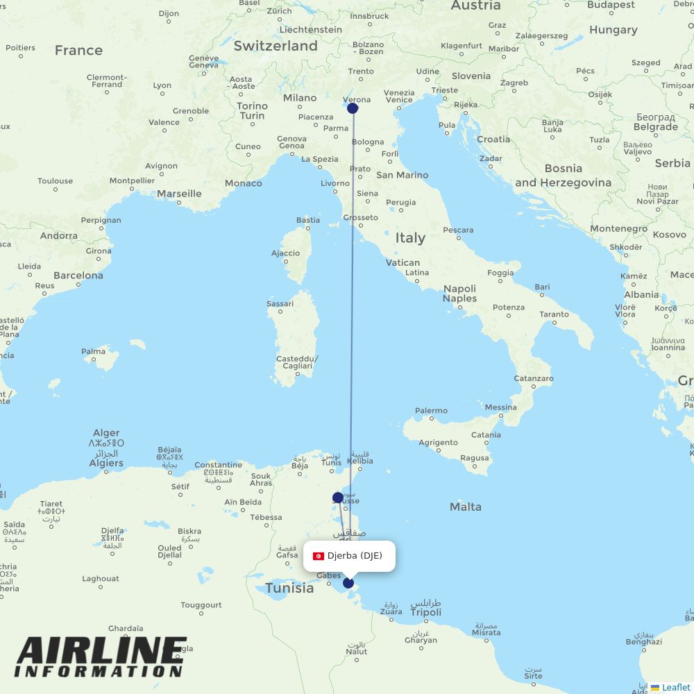 Neos routes from DJE