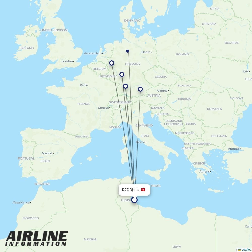 TUIfly routes from DJE