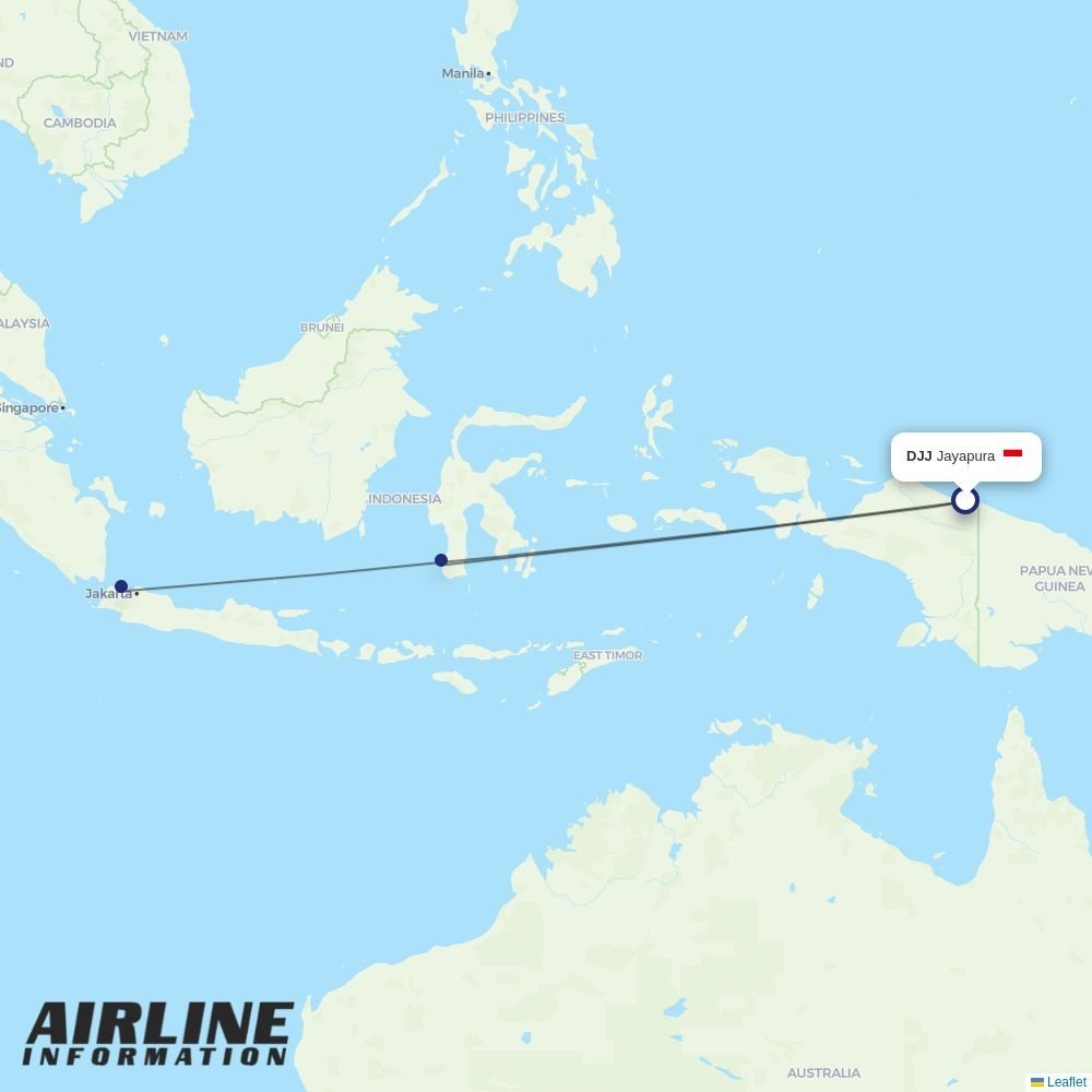 Batik Air routes from DJJ
