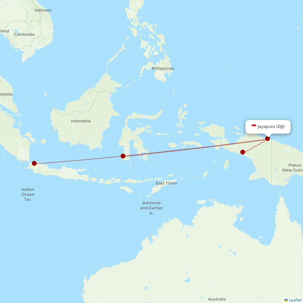 Batik Air at DJJ route map