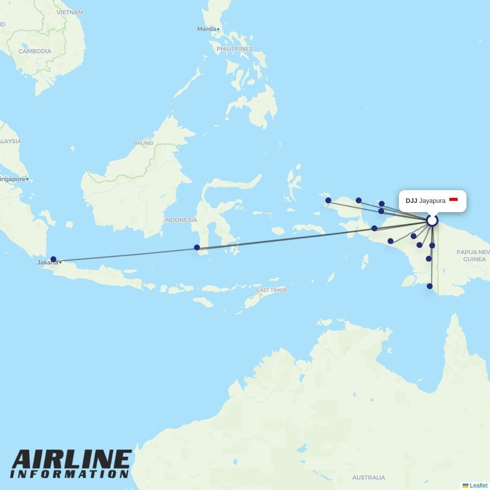 Wings Air routes from DJJ