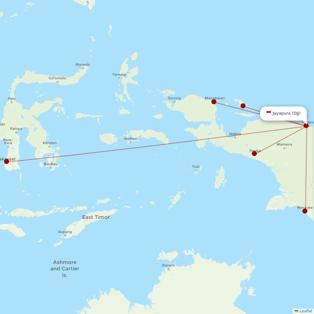 Lion Air at DJJ route map