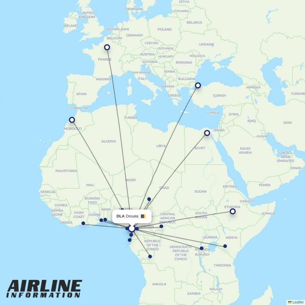 Turkish Airlines routes from DLA