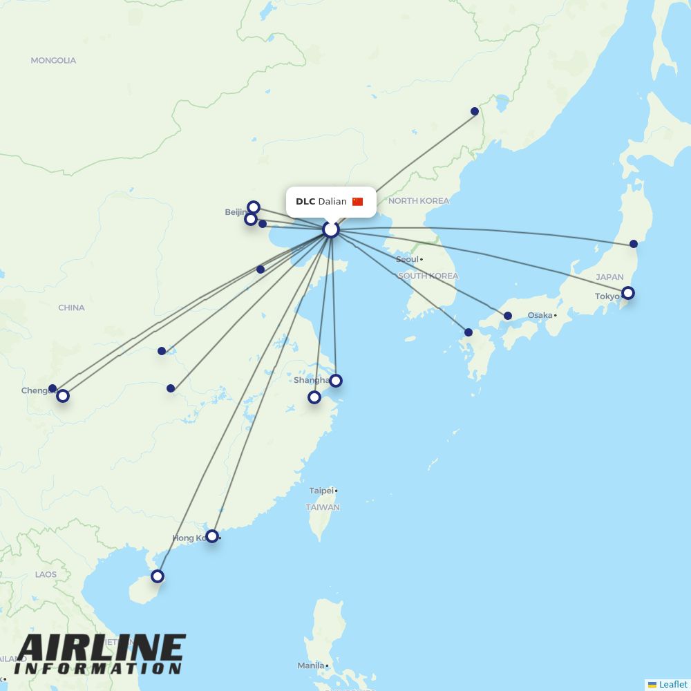 Air China routes from DLC