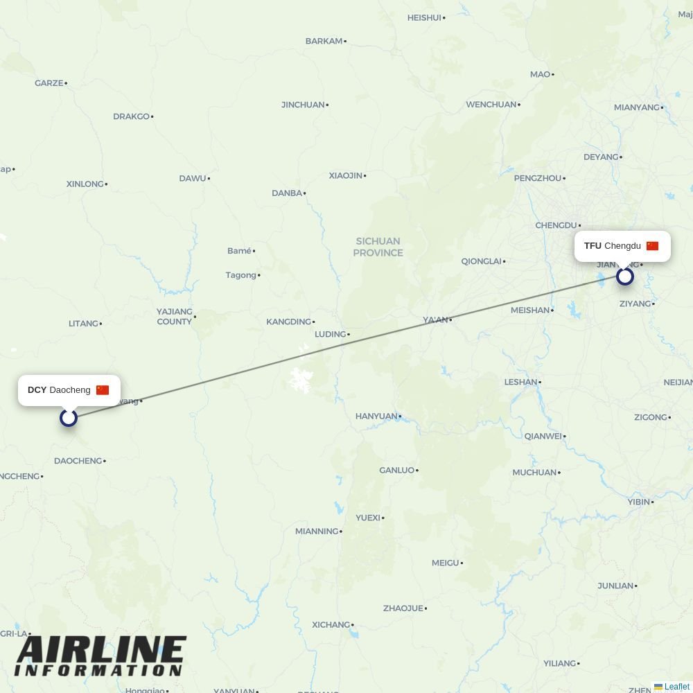 China Southern routes from DLC