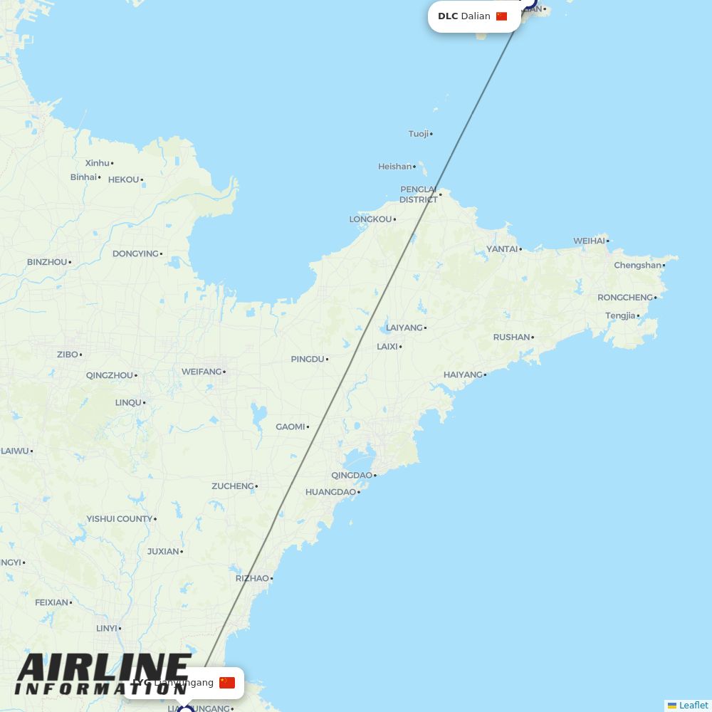 Airlines with flights from Dalian to Lianyungang (DLC to LYG) | Airline ...