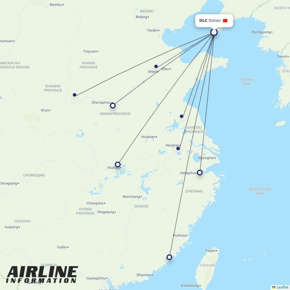 XiamenAir routes from DLC