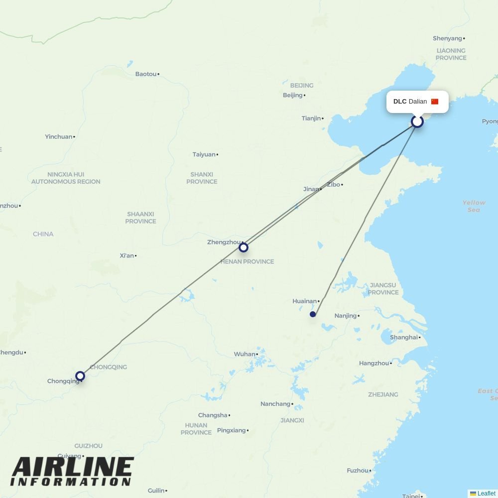 West Air (China) routes from DLC