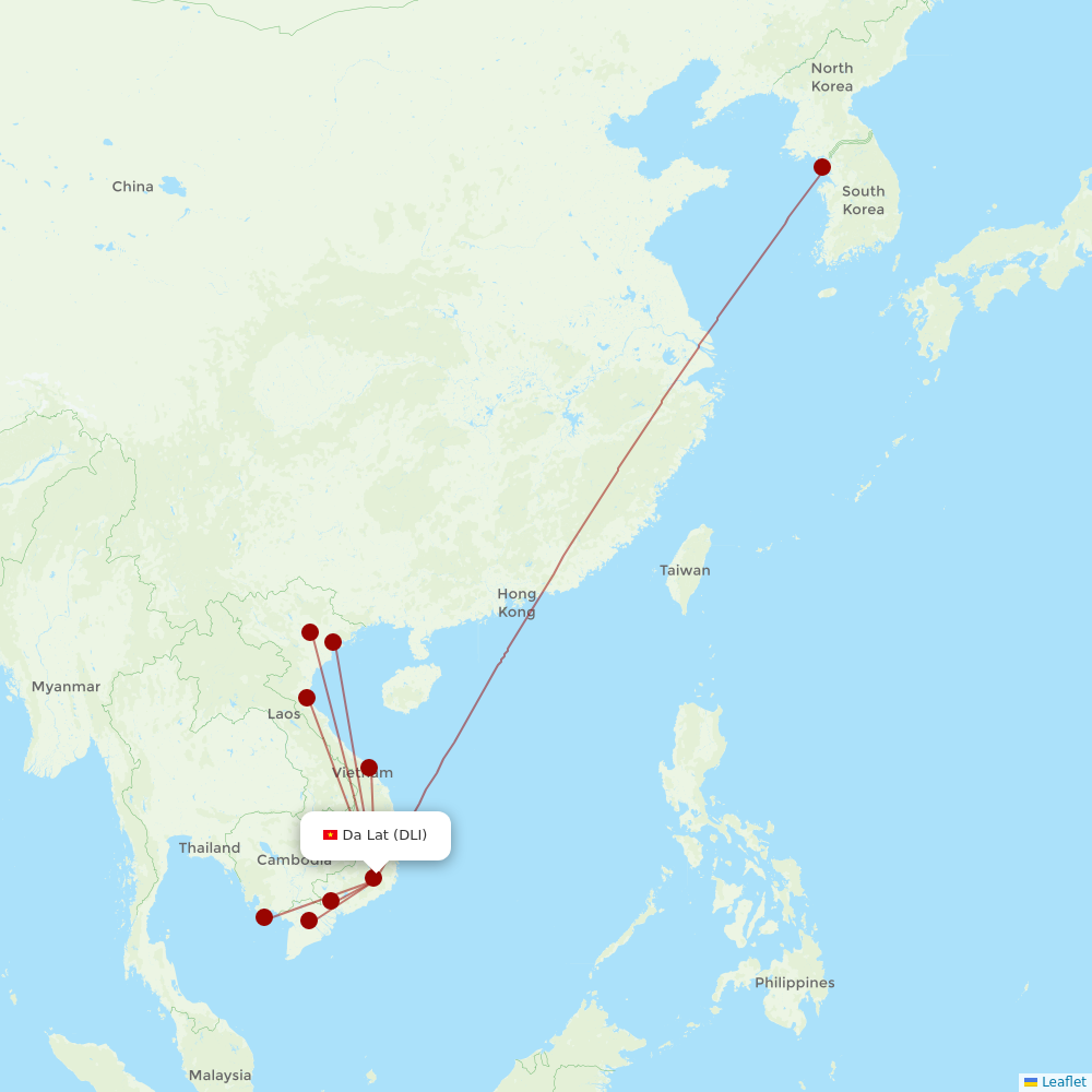 VietJet Air at DLI route map