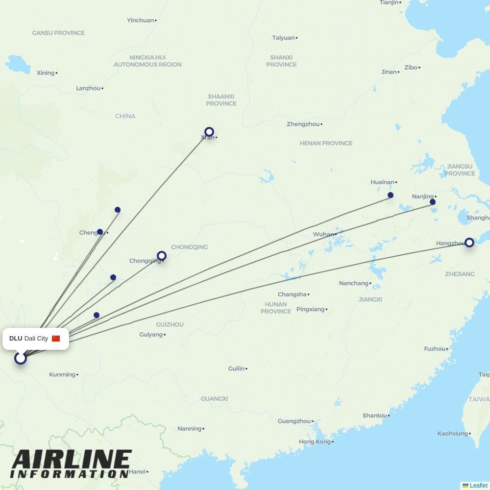 Tibet Airlines routes from DLU