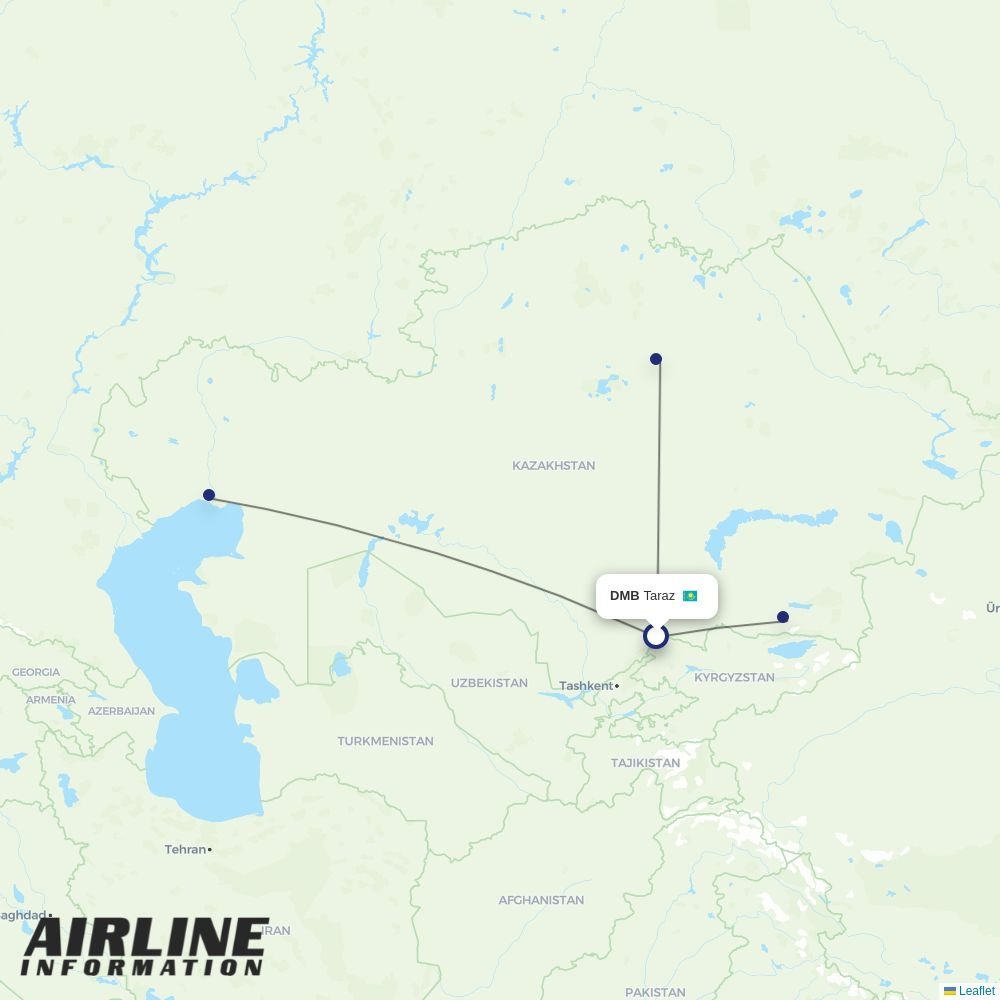 SCAT Airlines routes from DMB