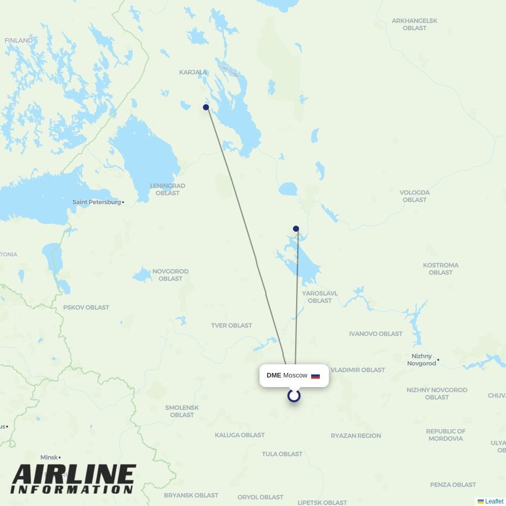 Severstal Avia routes from DME