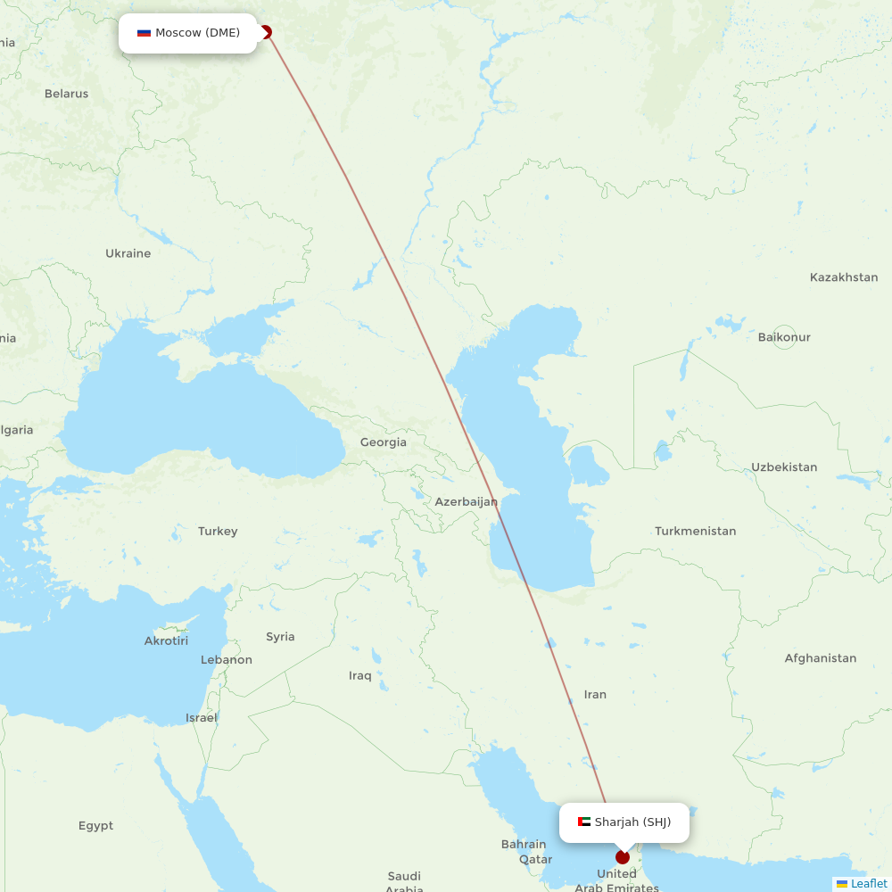 Air Arabia at DME route map