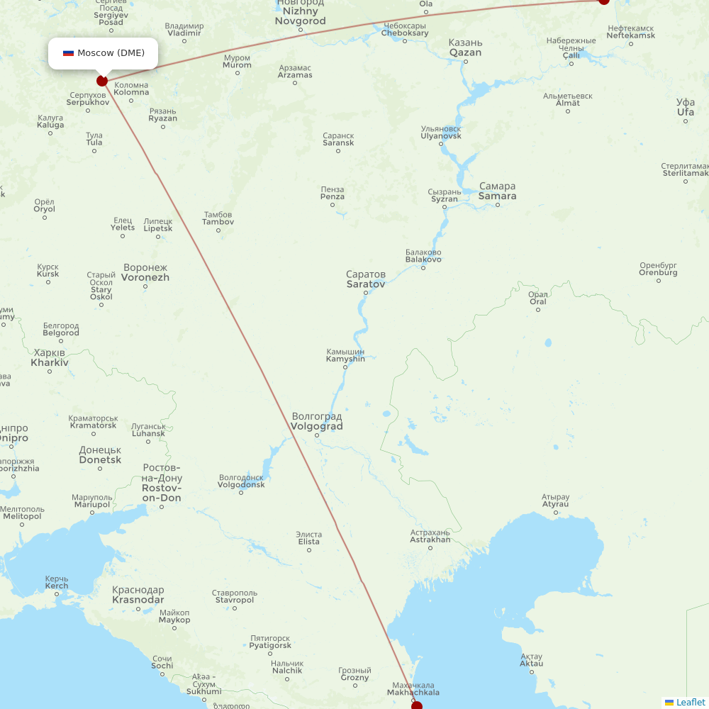 Izhavia (duplicate) at DME route map