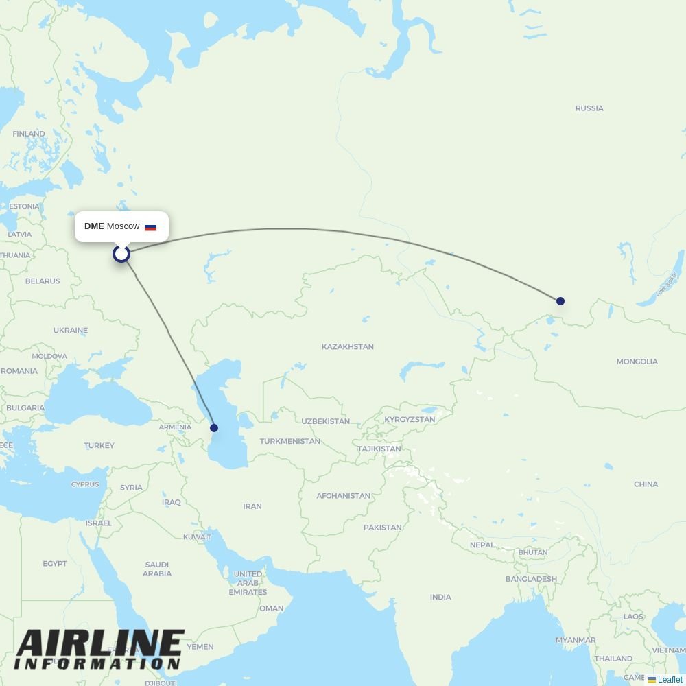 IrAero routes from DME