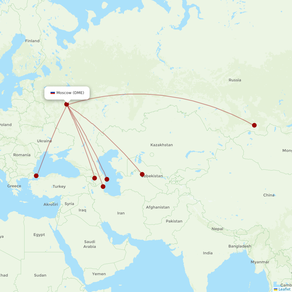 IrAero at DME route map